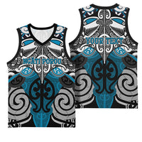 Personalised Maori Ngati Porou Basketball Jersey Silver Fern Kowhaiwhai Art LT01 - Polynesian Pride