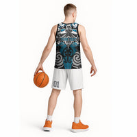 Personalised Maori Ngati Porou Basketball Jersey Silver Fern Kowhaiwhai Art LT01 - Polynesian Pride