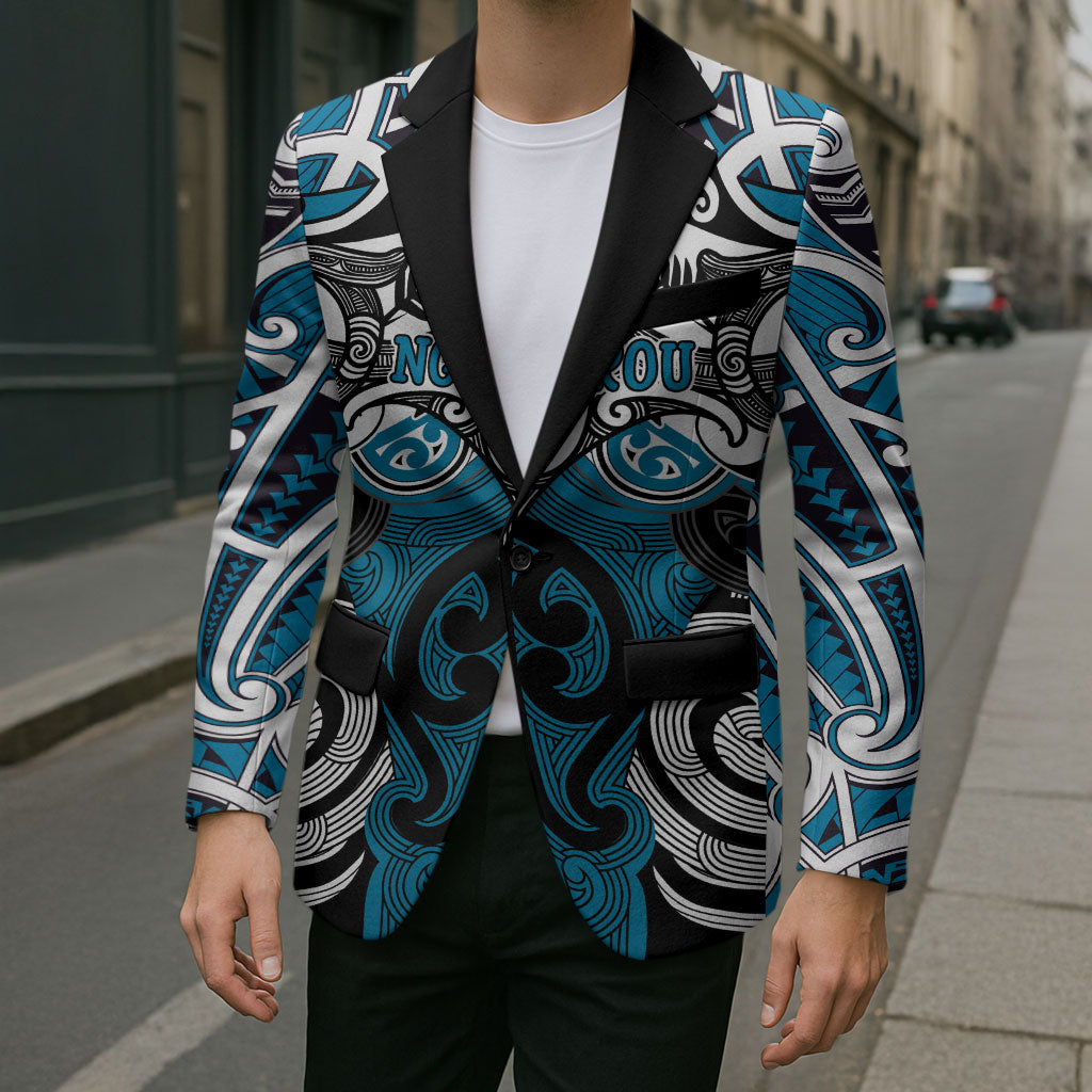 Personalised Maori Ngati Porou Blazer Silver Fern Kowhaiwhai Art LT01 - Polynesian Pride