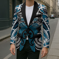 Personalised Maori Ngati Porou Blazer Silver Fern Kowhaiwhai Art LT01 - Polynesian Pride