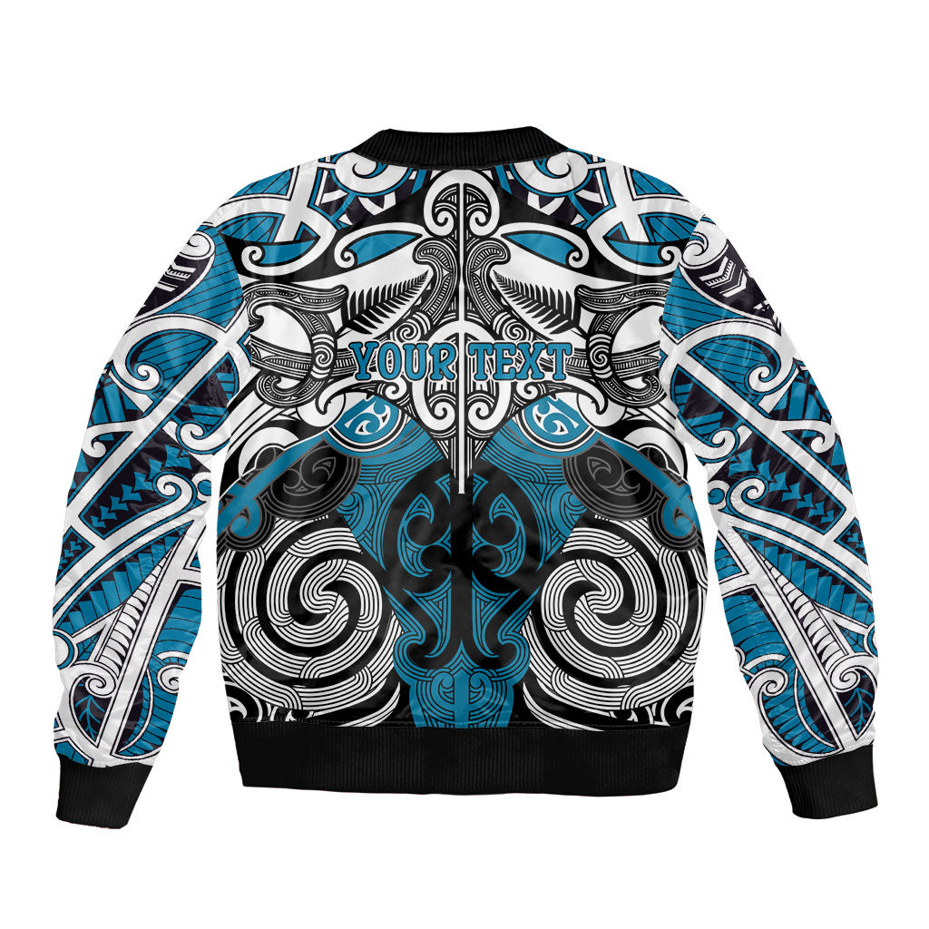 Personalised Maori Ngati Porou Bomber Jacket Silver Fern Kowhaiwhai Art LT01 - Polynesian Pride
