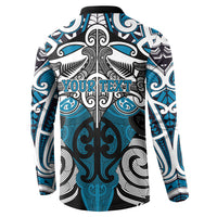 Personalised Maori Ngati Porou Button Sweatshirt Silver Fern Kowhaiwhai Art LT01 - Polynesian Pride