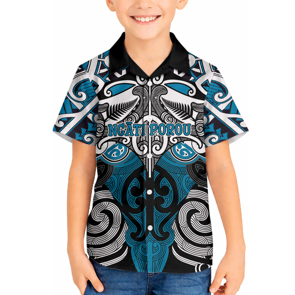 Personalised Maori Ngati Porou Hawaiian Shirt Silver Fern Kowhaiwhai Art LT01 - Polynesian Pride