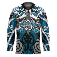 Personalised Maori Ngati Porou Hockey Jersey Silver Fern Kowhaiwhai Art LT01 Unisex Blue - Polynesian Pride