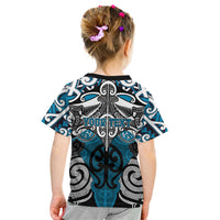 Personalised Maori Ngati Porou Kid T Shirt Silver Fern Kowhaiwhai Art LT01 - Polynesian Pride