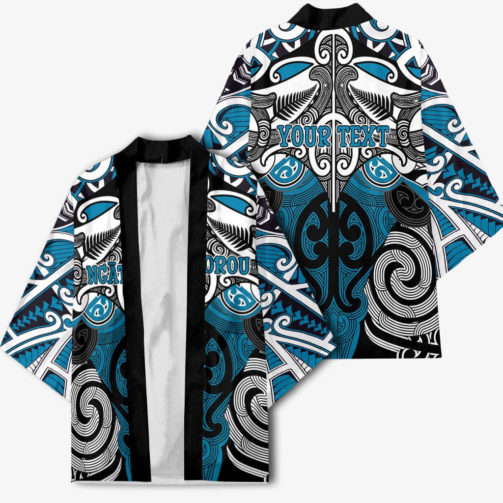 Personalised Maori Ngati Porou Kimono Silver Fern Kowhaiwhai Art LT01 - Polynesian Pride