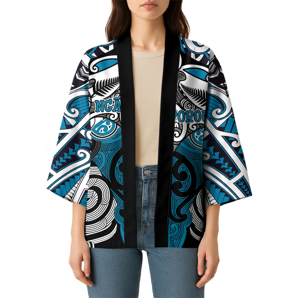 Personalised Maori Ngati Porou Kimono Silver Fern Kowhaiwhai Art LT01 - Polynesian Pride