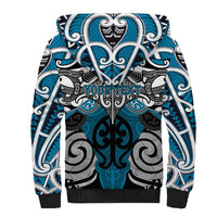 Personalised Maori Ngati Porou Sherpa Hoodie Silver Fern Kowhaiwhai Art LT01 - Polynesian Pride