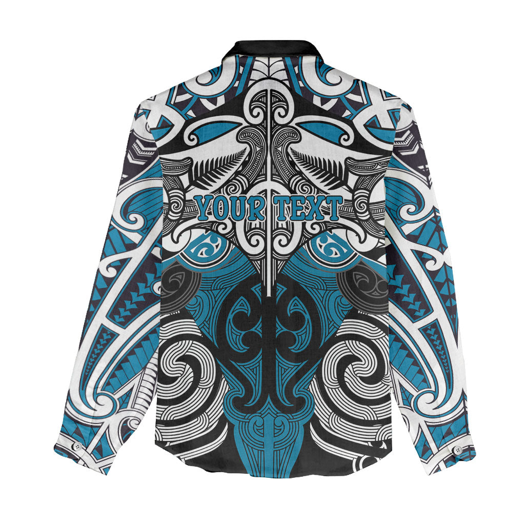 Personalised Maori Ngati Porou Women Casual Shirt Silver Fern Kowhaiwhai Art LT01 - Polynesian Pride