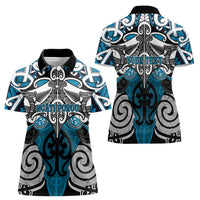 Personalised Maori Ngati Porou Women Polo Shirt Silver Fern Kowhaiwhai Art LT01 - Polynesian Pride
