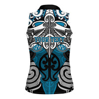 Personalised Maori Ngati Porou Women Sleeveless Polo Shirt Silver Fern Kowhaiwhai Art LT01 - Polynesian Pride