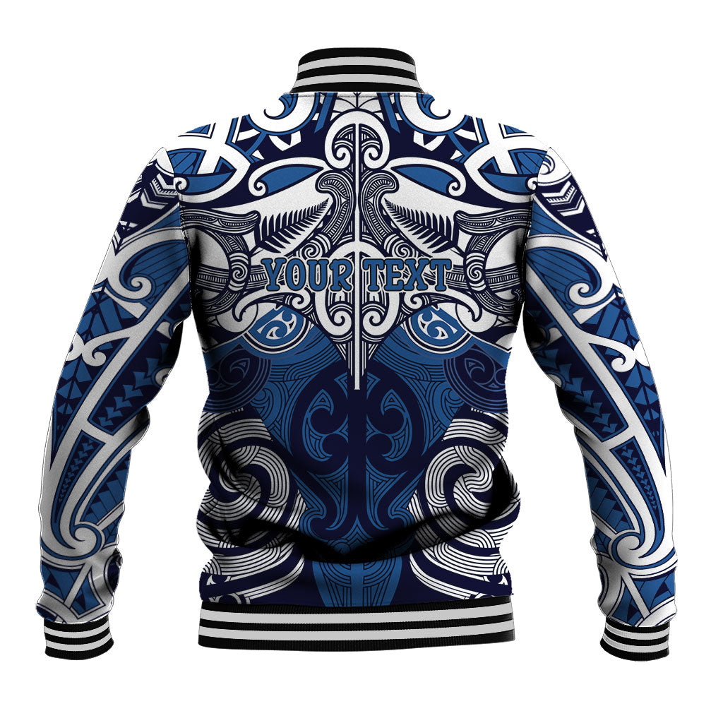 Personalised Maori Ngati Tuwharetoa Baseball Jacket Silver Fern Kowhaiwhai Art LT01 - Polynesian Pride