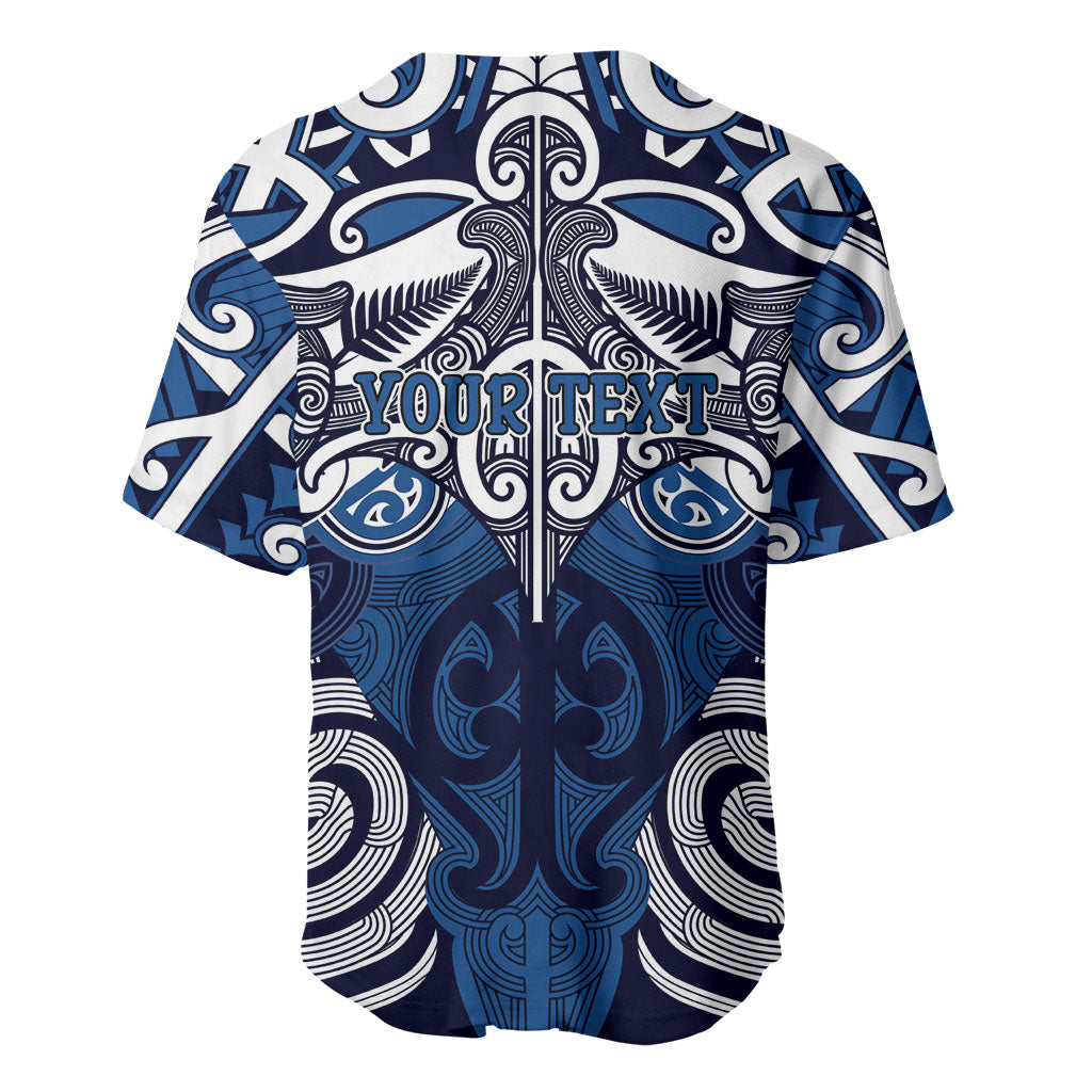 Personalised Maori Ngati Tuwharetoa Baseball Jersey Silver Fern Kowhaiwhai Art LT01 - Polynesian Pride