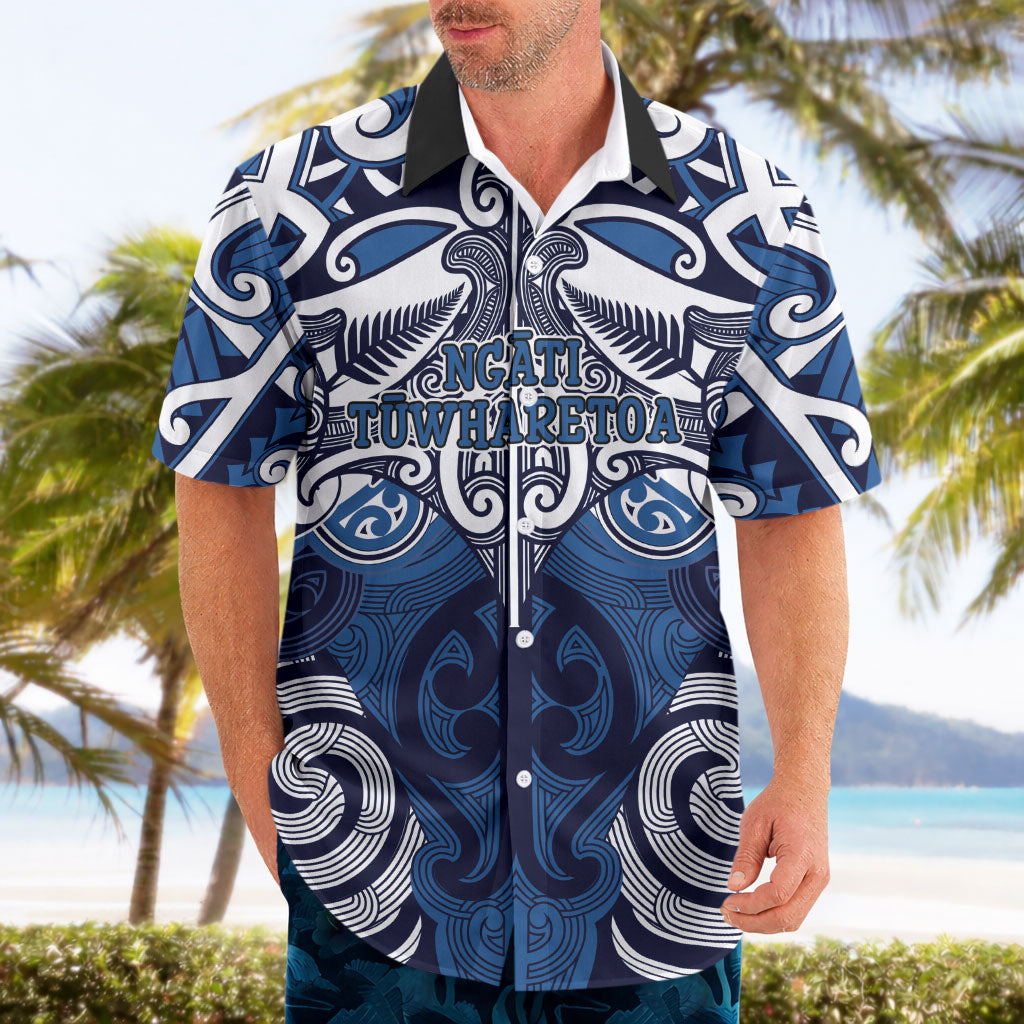 Personalised Maori Ngati Tuwharetoa Hawaiian Shirt Silver Fern Kowhaiwhai Art LT01 - Polynesian Pride