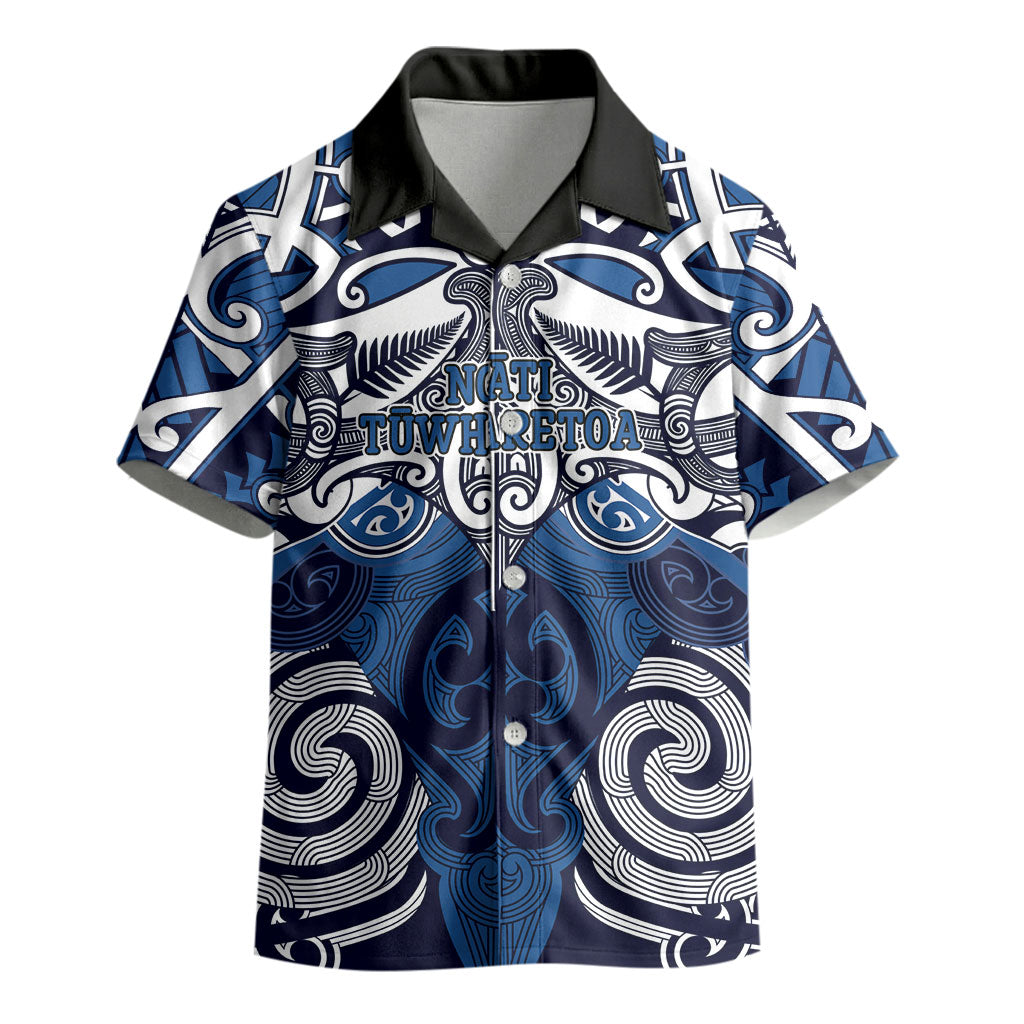 Personalised Maori Ngati Tuwharetoa Kid Hawaiian Shirt Silver Fern Kowhaiwhai Art LT01 - Polynesian Pride