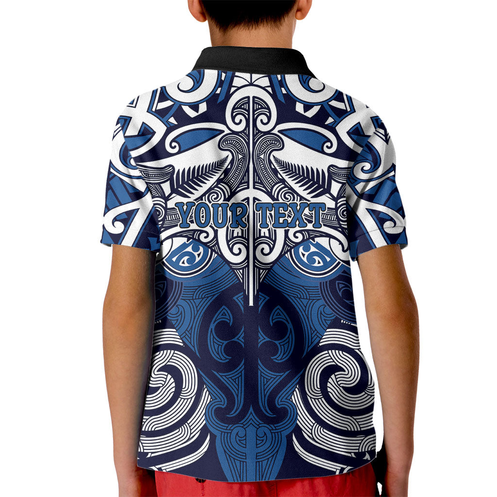 Personalised Maori Ngati Tuwharetoa Kid Polo Shirt Silver Fern Kowhaiwhai Art LT01 - Polynesian Pride
