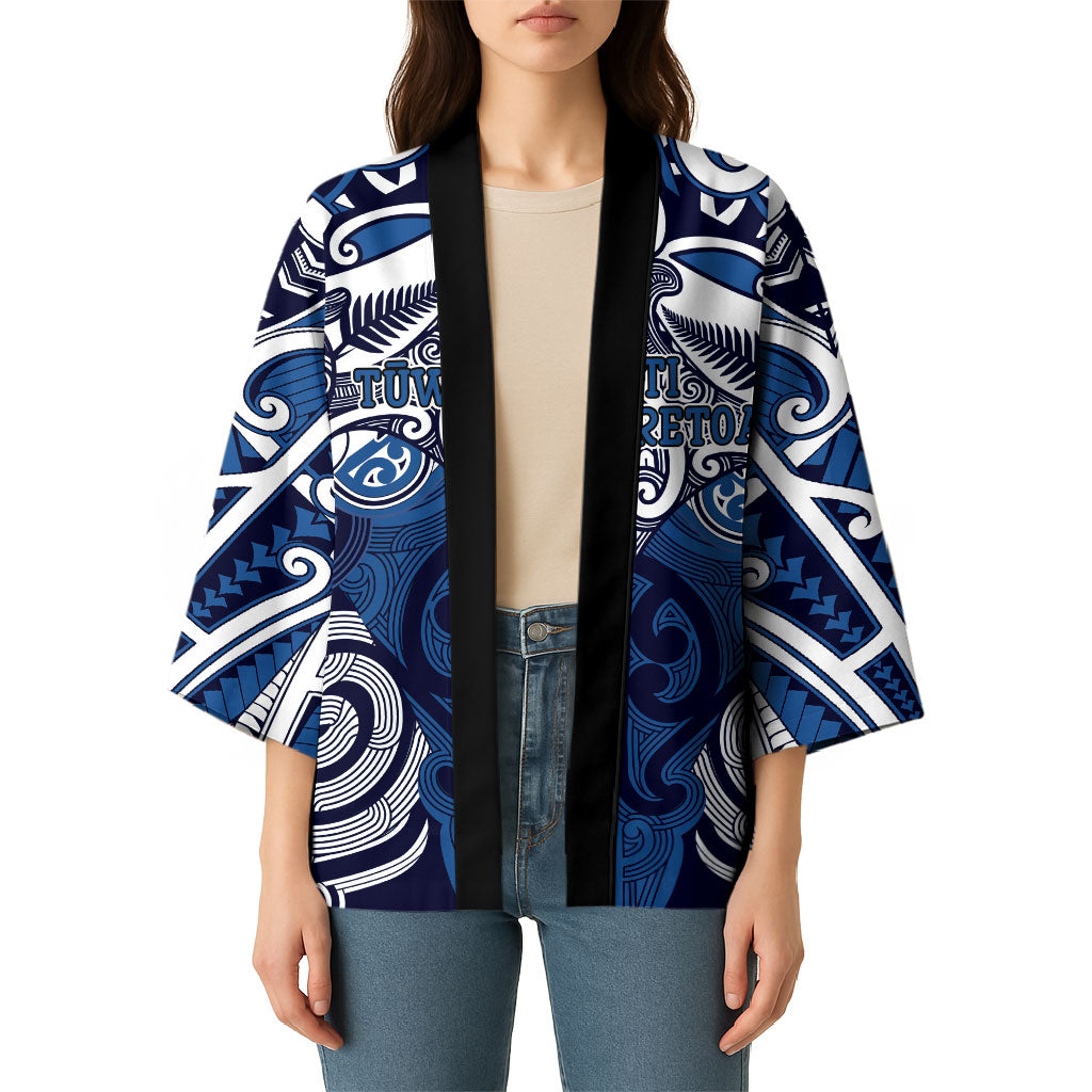 Personalised Maori Ngati Tuwharetoa Kimono Silver Fern Kowhaiwhai Art LT01 - Polynesian Pride