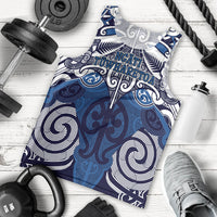 Personalised Maori Ngati Tuwharetoa Men Tank Top Silver Fern Kowhaiwhai Art LT01 - Polynesian Pride