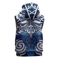 Personalised Maori Ngati Tuwharetoa Sleeveless Hoodie Silver Fern Kowhaiwhai Art LT01 - Polynesian Pride