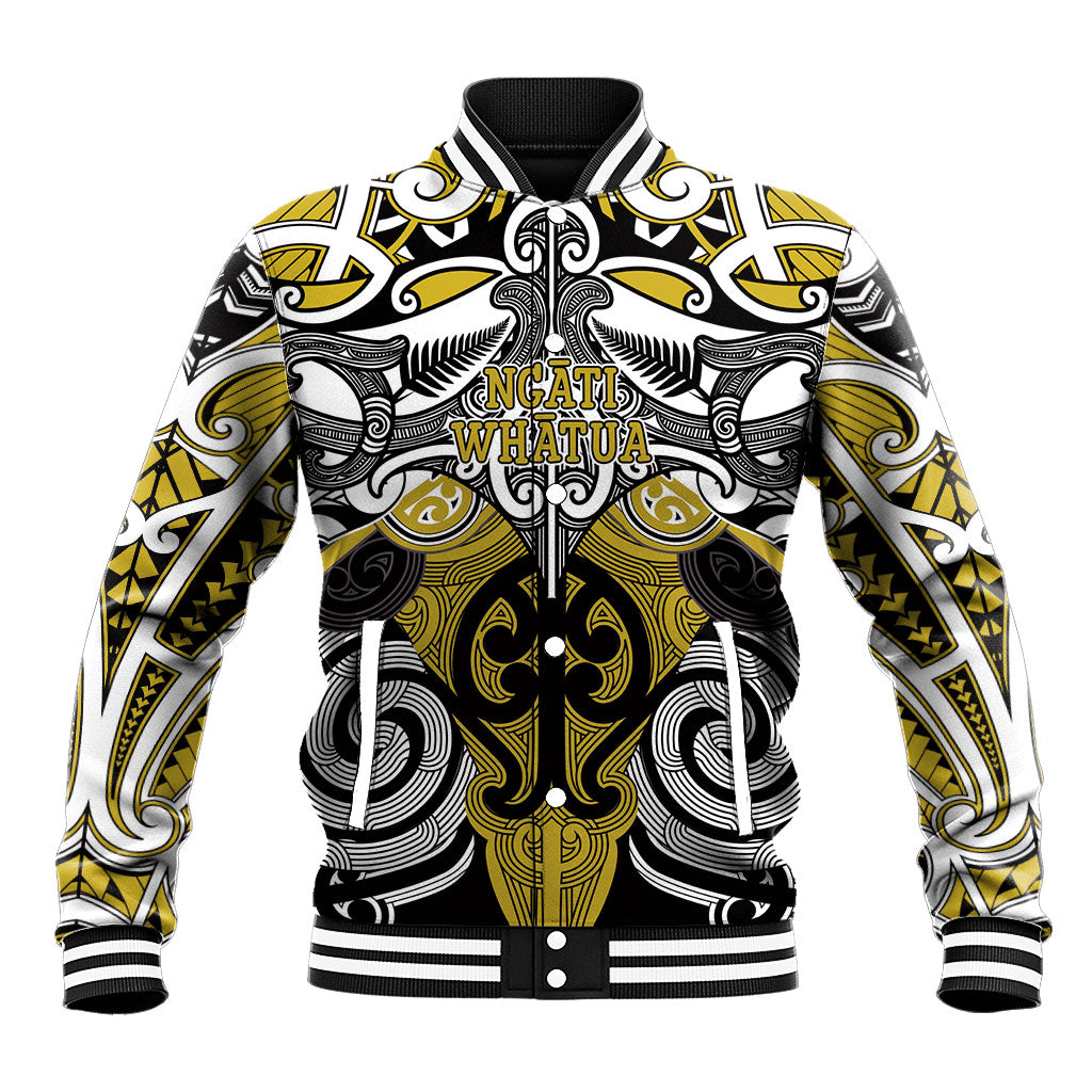 Personalised Maori Ngati Whatua Baseball Jacket Silver Fern Kowhaiwhai Art LT01 Unisex Yellow - Polynesian Pride