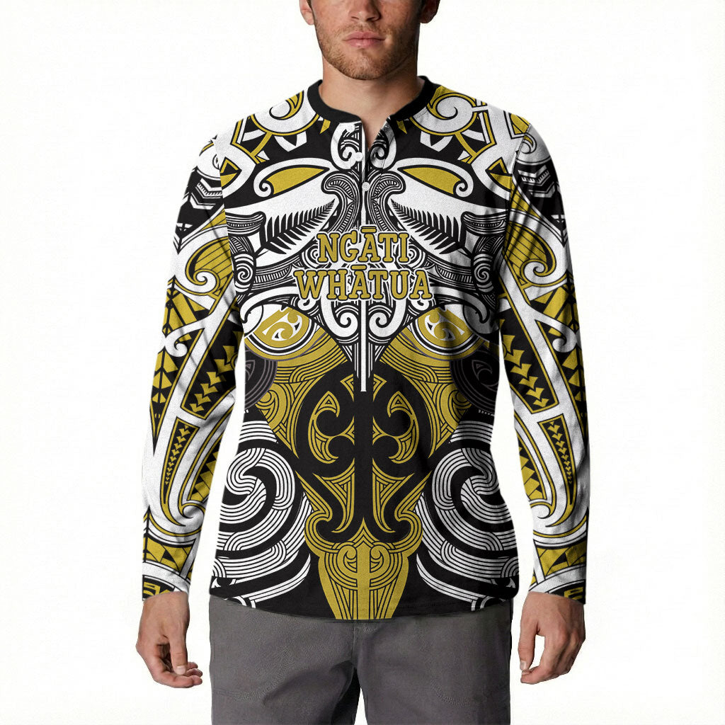 Personalised Maori Ngati Whatua Button Sweatshirt Silver Fern Kowhaiwhai Art LT01 - Polynesian Pride