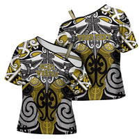 Personalised Maori Ngati Whatua Cross Shoulder Shirt Silver Fern Kowhaiwhai Art LT01 - Polynesian Pride