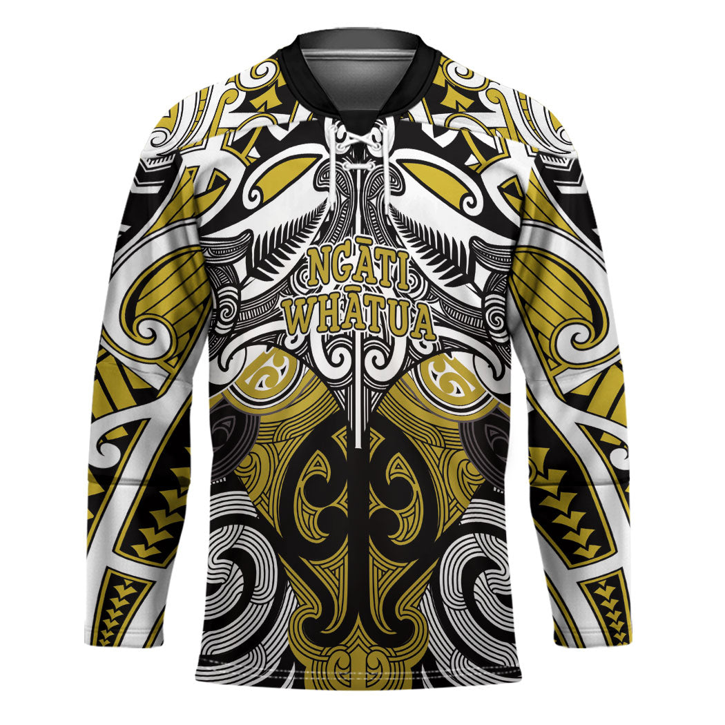 Personalised Maori Ngati Whatua Hockey Jersey Silver Fern Kowhaiwhai Art LT01 Unisex Yellow - Polynesian Pride