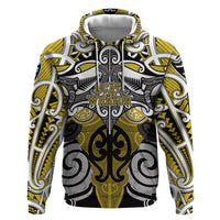 Personalised Maori Ngati Whatua Hoodie Silver Fern Kowhaiwhai Art LT01 Pullover Hoodie Yellow - Polynesian Pride