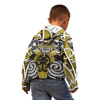 Personalised Maori Ngati Whatua Kid Hoodie Silver Fern Kowhaiwhai Art LT01 - Polynesian Pride