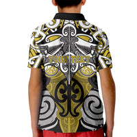 Personalised Maori Ngati Whatua Kid Polo Shirt Silver Fern Kowhaiwhai Art LT01 - Polynesian Pride