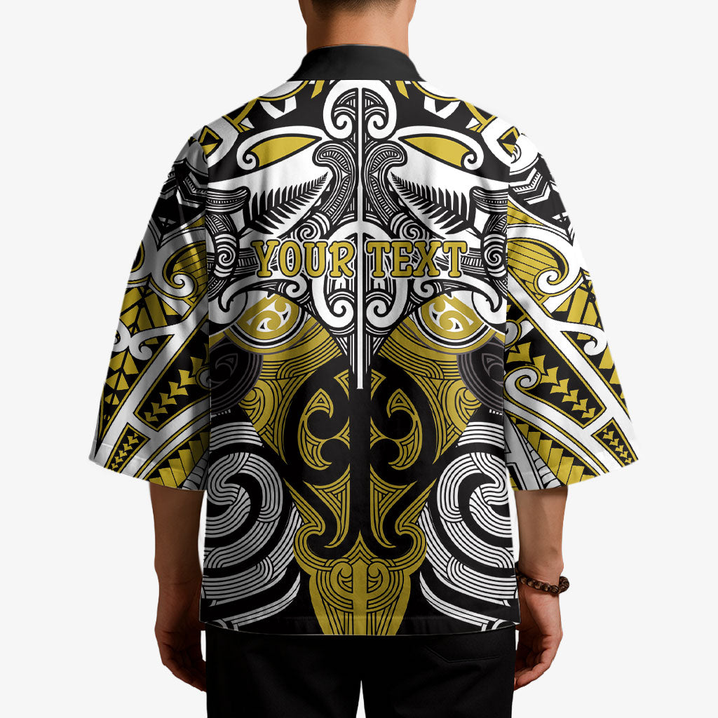 Personalised Maori Ngati Whatua Kimono Silver Fern Kowhaiwhai Art LT01 - Polynesian Pride