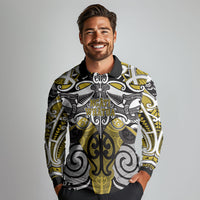 Personalised Maori Ngati Whatua Long Sleeve Polo Shirt Silver Fern Kowhaiwhai Art LT01 - Polynesian Pride