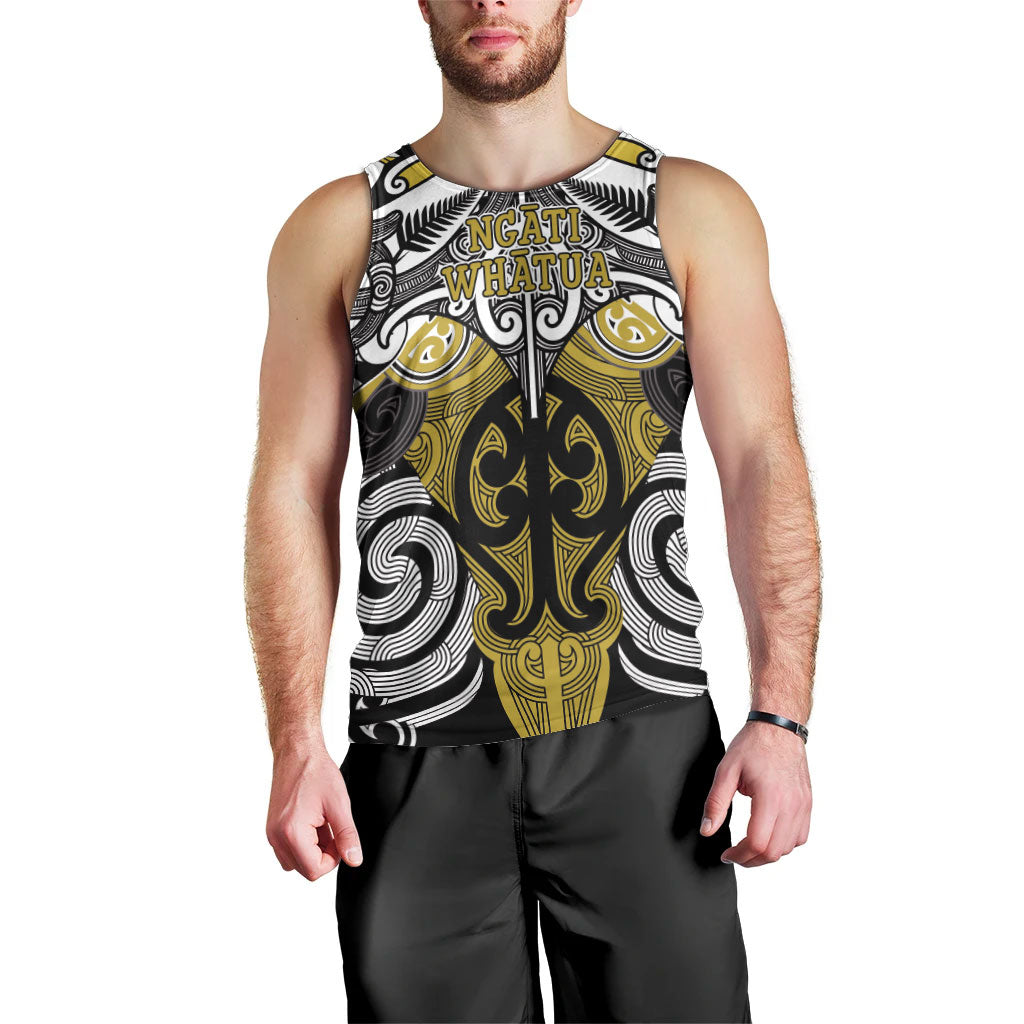 Personalised Maori Ngati Whatua Men Tank Top Silver Fern Kowhaiwhai Art LT01 - Polynesian Pride