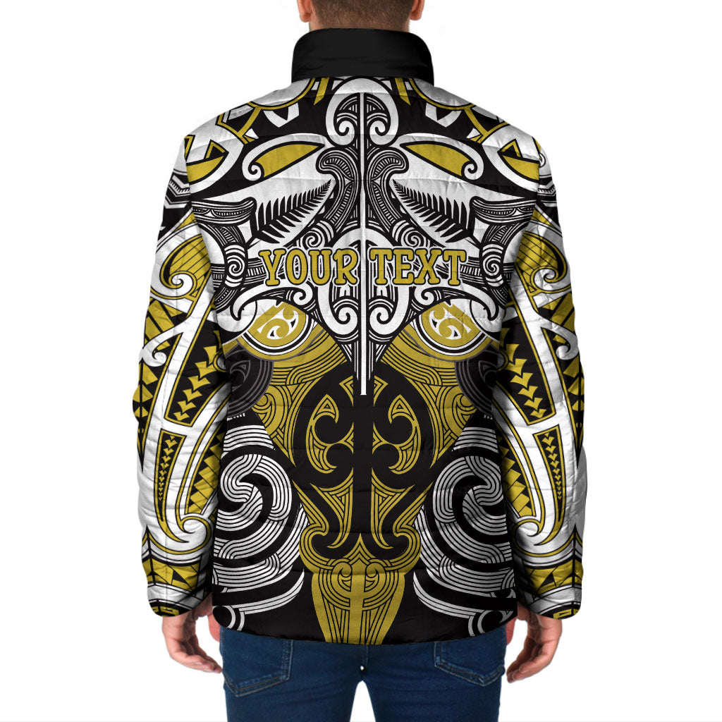 Personalised Maori Ngati Whatua Padded Jacket Silver Fern Kowhaiwhai Art LT01 - Polynesian Pride