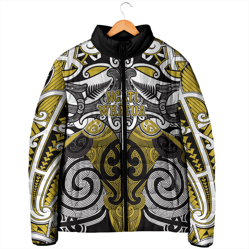 Personalised Maori Ngati Whatua Padded Jacket Silver Fern Kowhaiwhai Art LT01 - Polynesian Pride