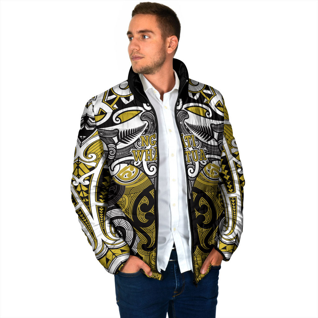 Personalised Maori Ngati Whatua Padded Jacket Silver Fern Kowhaiwhai Art LT01 - Polynesian Pride