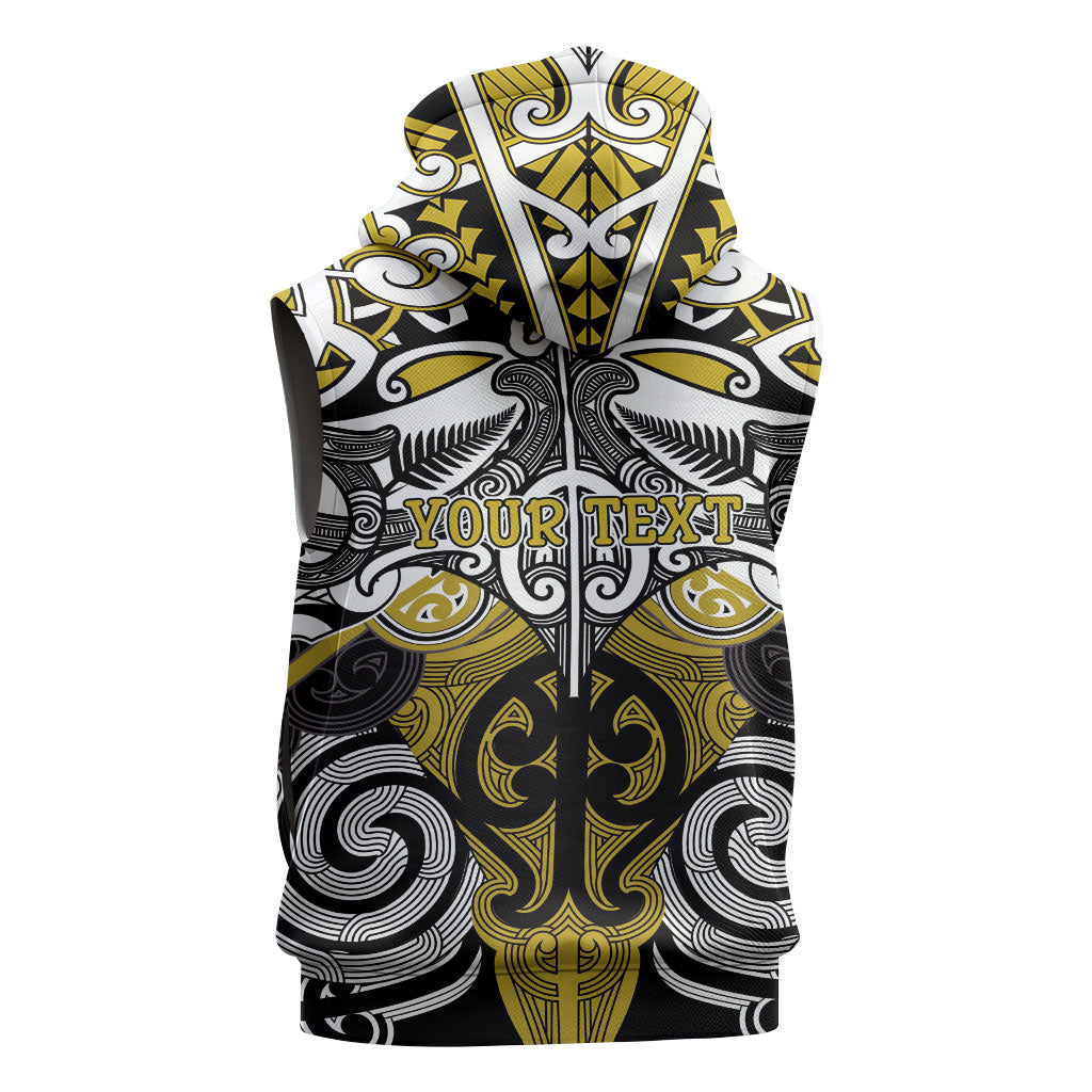 Personalised Maori Ngati Whatua Sleeveless Zip Hoodie Silver Fern Kowhaiwhai Art LT01 - Polynesian Pride