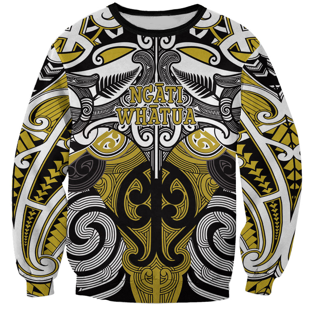 Personalised Maori Ngati Whatua Sweatshirt Silver Fern Kowhaiwhai Art LT01 Unisex Yellow - Polynesian Pride