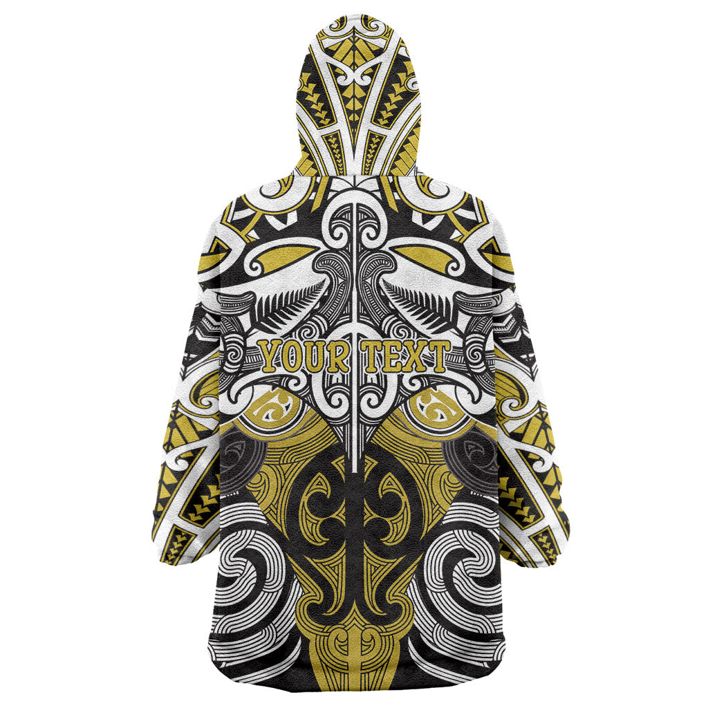 Personalised Maori Ngati Whatua Wearable Blanket Hoodie Silver Fern Kowhaiwhai Art LT01 - Polynesian Pride