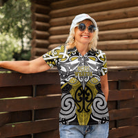 Personalised Maori Ngati Whatua Women Polo Shirt Silver Fern Kowhaiwhai Art LT01 - Polynesian Pride
