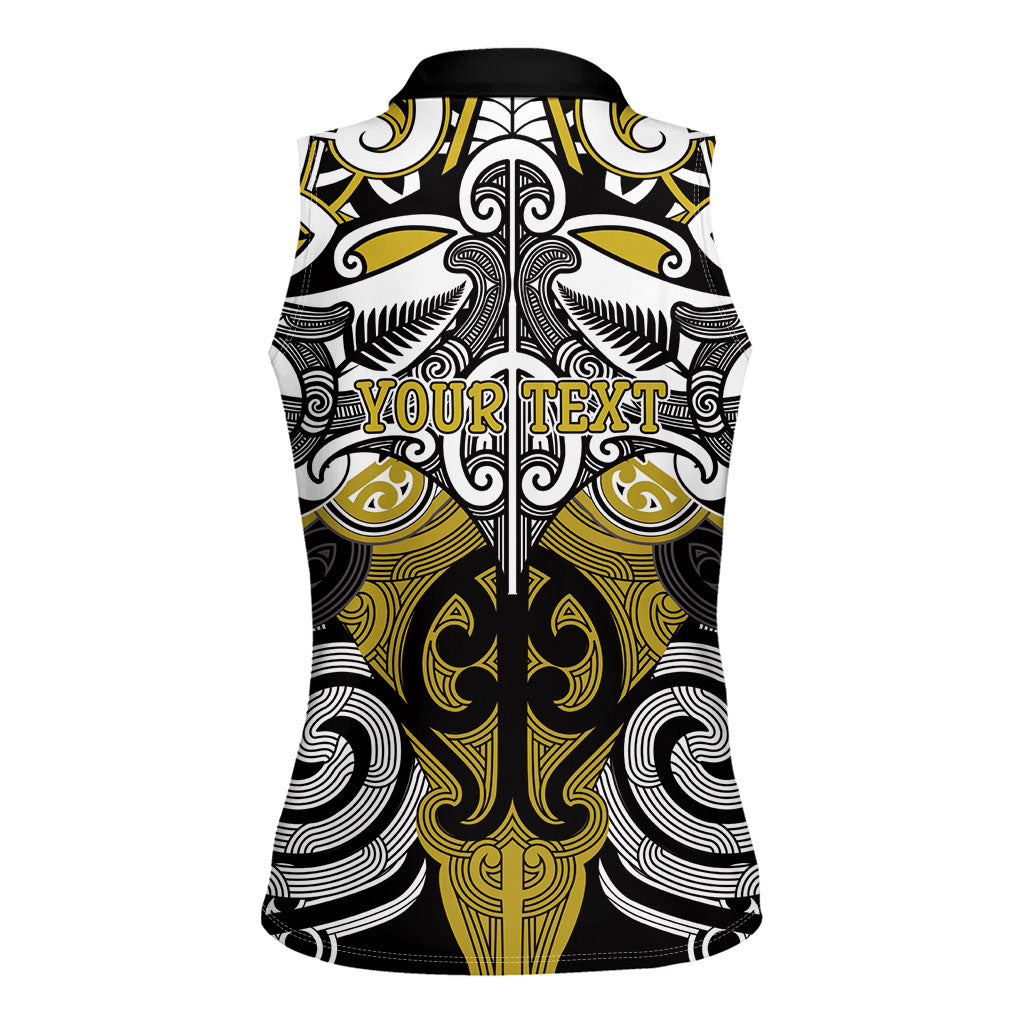 Personalised Maori Ngati Whatua Women Sleeveless Polo Shirt Silver Fern Kowhaiwhai Art LT01 - Polynesian Pride