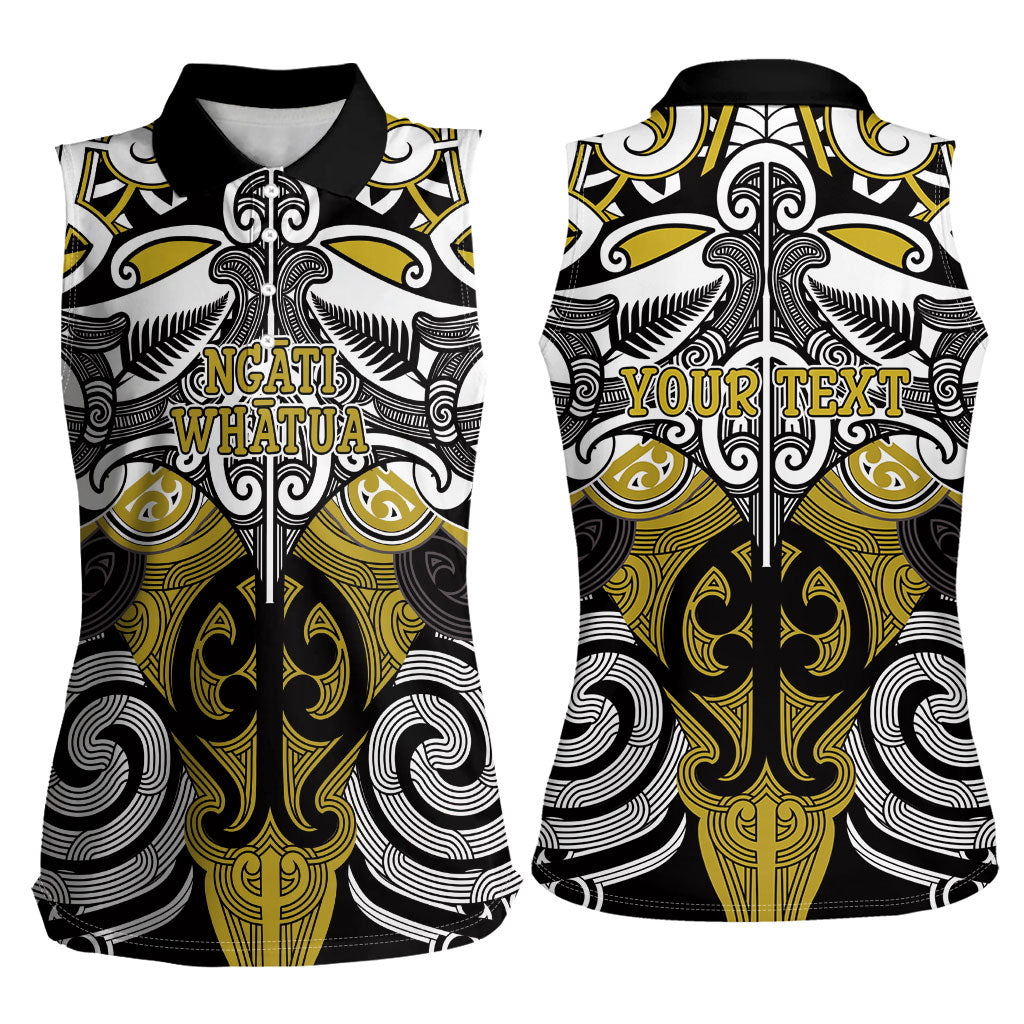 Personalised Maori Ngati Whatua Women Sleeveless Polo Shirt Silver Fern Kowhaiwhai Art LT01 - Polynesian Pride