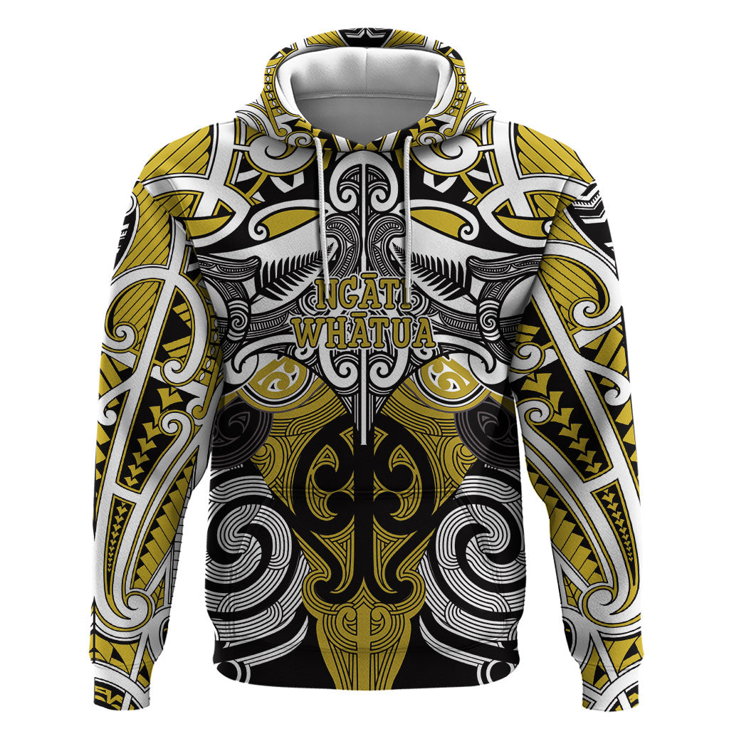 Personalised Maori Ngati Whatua Zip Hoodie Silver Fern Kowhaiwhai Art LT01 Pullover Hoodie Yellow - Polynesian Pride
