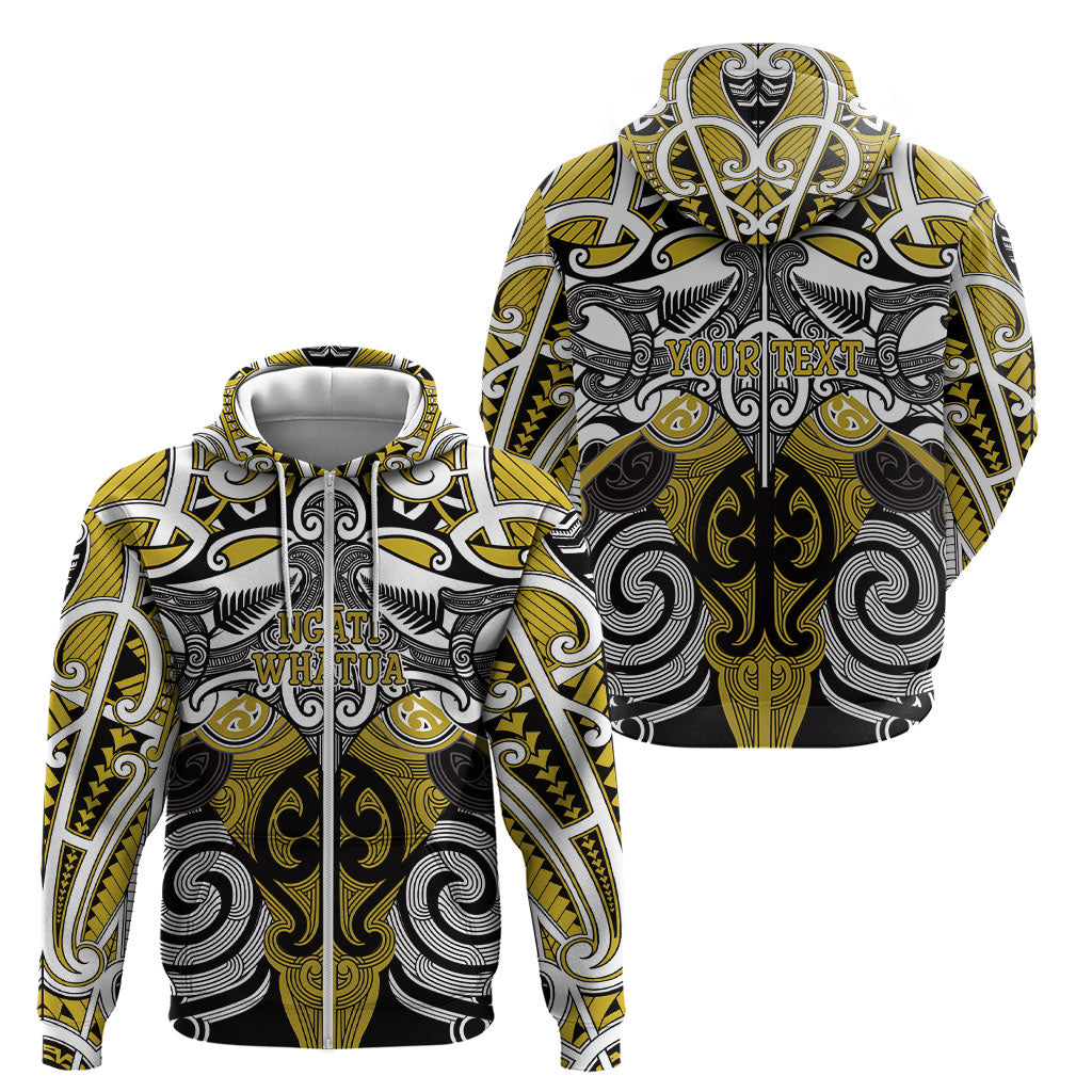 Personalised Maori Ngati Whatua Zip Hoodie Silver Fern Kowhaiwhai Art LT01 - Polynesian Pride