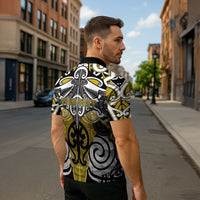 Personalised Maori Ngati Whatua Zipper Polo Shirt Silver Fern Kowhaiwhai Art LT01 - Polynesian Pride
