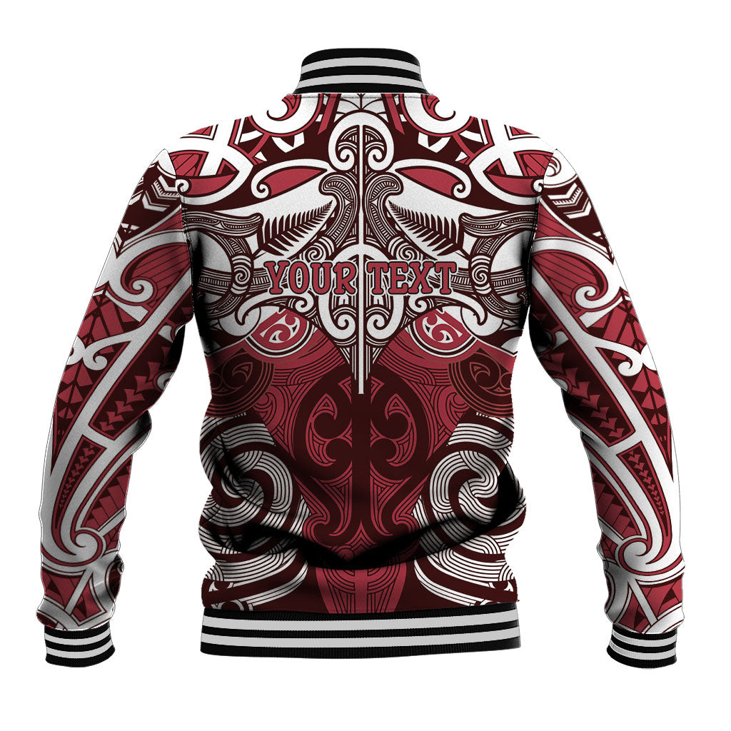 Personalised Maori Te Arawa Baseball Jacket Silver Fern Kowhaiwhai Art LT01 - Polynesian Pride