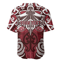 Personalised Maori Te Arawa Baseball Jersey Silver Fern Kowhaiwhai Art LT01 - Polynesian Pride