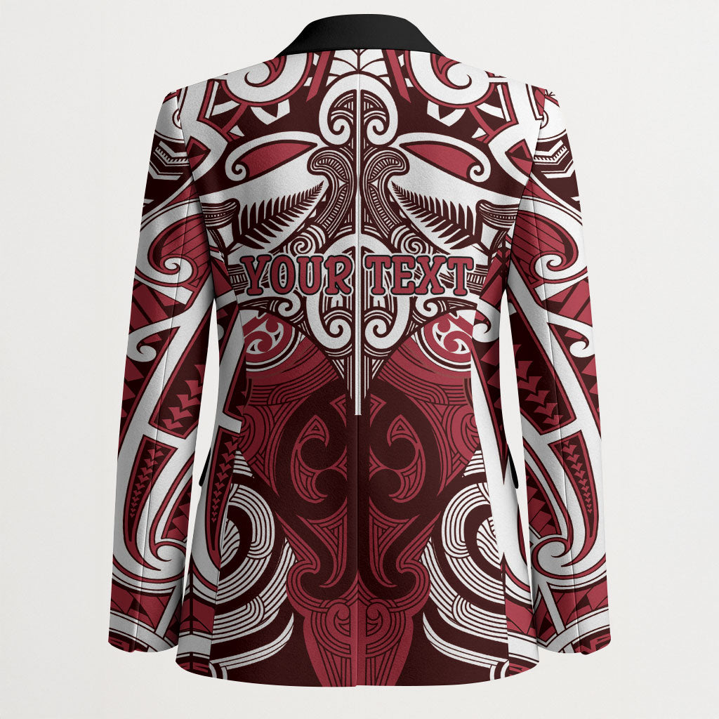 Personalised Maori Te Arawa Blazer Silver Fern Kowhaiwhai Art LT01 - Polynesian Pride