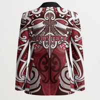 Personalised Maori Te Arawa Blazer Silver Fern Kowhaiwhai Art LT01 - Polynesian Pride