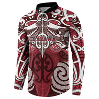 Personalised Maori Te Arawa Button Sweatshirt Silver Fern Kowhaiwhai Art LT01 - Polynesian Pride